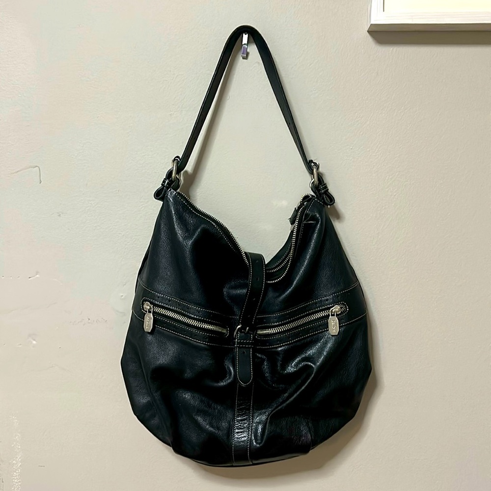 Genuine leather shoulder bag